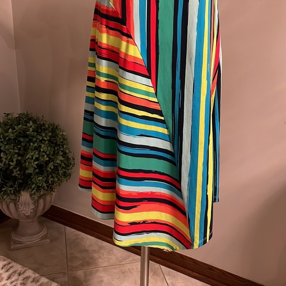 SOFT SURROUNDING women’s multi S/S striped stretch casual dress A line boho XS - Picture 4 of 9